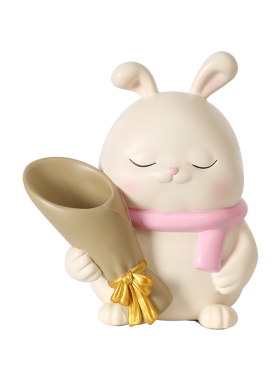 捧花兔子纸巾盒摆件客厅电视柜入户玄关家居装饰品乔迁新居礼品