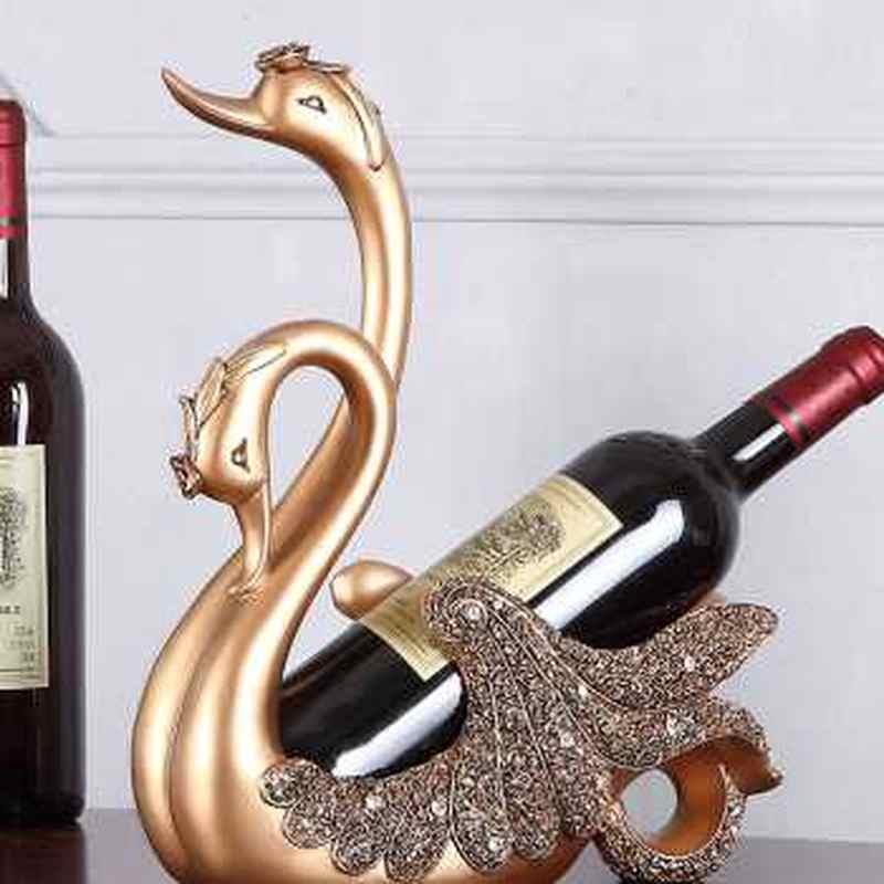 新品欧式创意红酒架摆件酒柜装饰品家用客厅置物高档酒瓶倒挂高脚