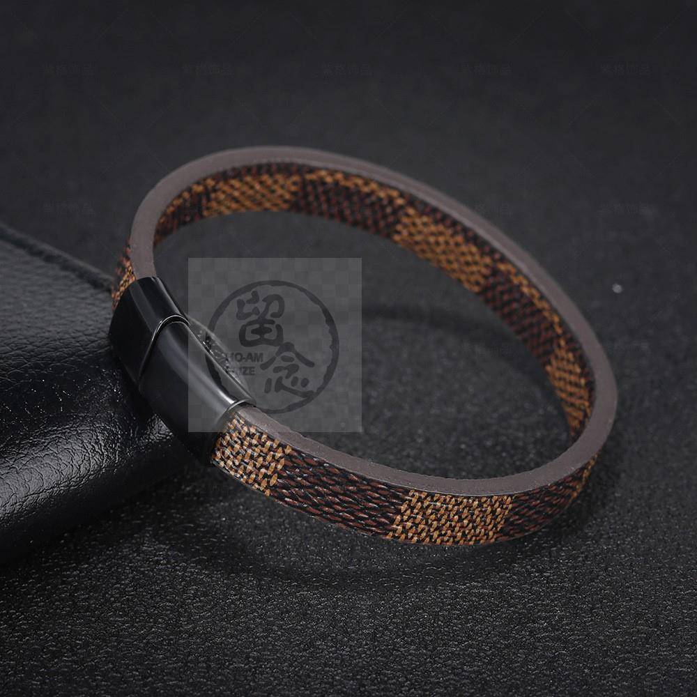 新品(Explosive zinc alloy magnetic couple Brlet Leather Brle