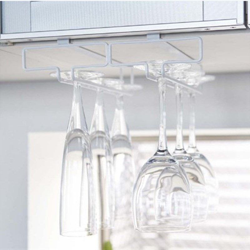 日本家居创意酒杯架高脚杯架 铁艺悬挂红酒杯架 倒挂家用酒柜酒架