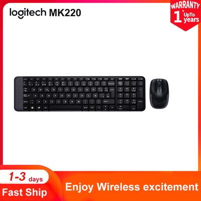 好货Logitech MK220 104 Keys Keyboard 1000DPI Mouse Set USB R