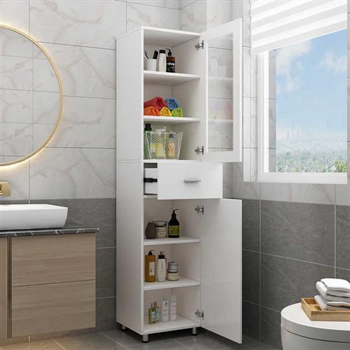 化妆室收纳落地柜浴室收纳柜防潮厕所收纳柜洗手间玻璃夹缝边柜窄