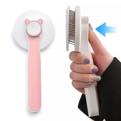 新品dog pet Hair Brush Grooming Self Cleaning Hairs Removes