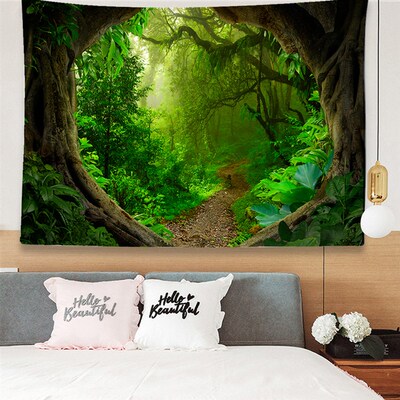 好货Multifunction Fashionable Forest Scenery Wall Tapestry