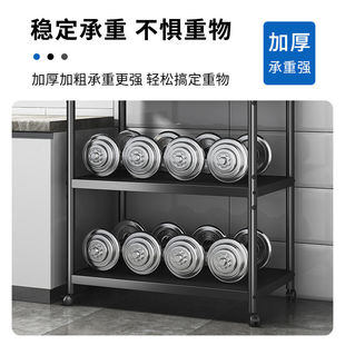 法禧龙落地厨房置物架碳钢加厚家用微波炉烤箱收纳储物货架三层80