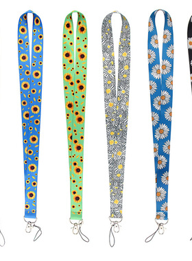Fashion Floral Neck Strap Key Lanyard ID Card Phone Key Chai