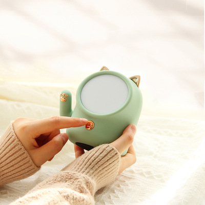 少女心招财猫可爱小夜灯USB充电触控卧室床头护眼伴睡灯哺乳台灯