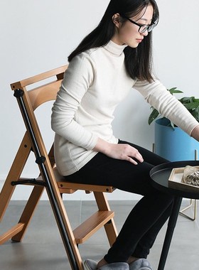 意大利进口DLAC梯椅梯子家用折叠实木多功能伸缩利快木梯凳子室内