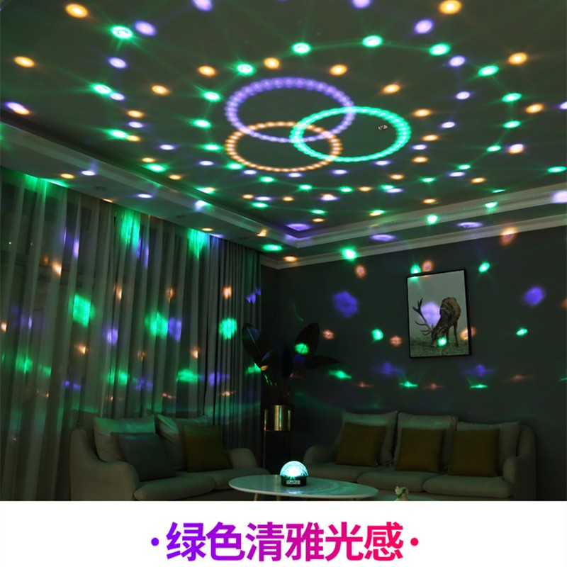 音箱蓝牙音响推荐小型低音炮家用装饰声控七彩旋转蹦迪灯气氛围灯