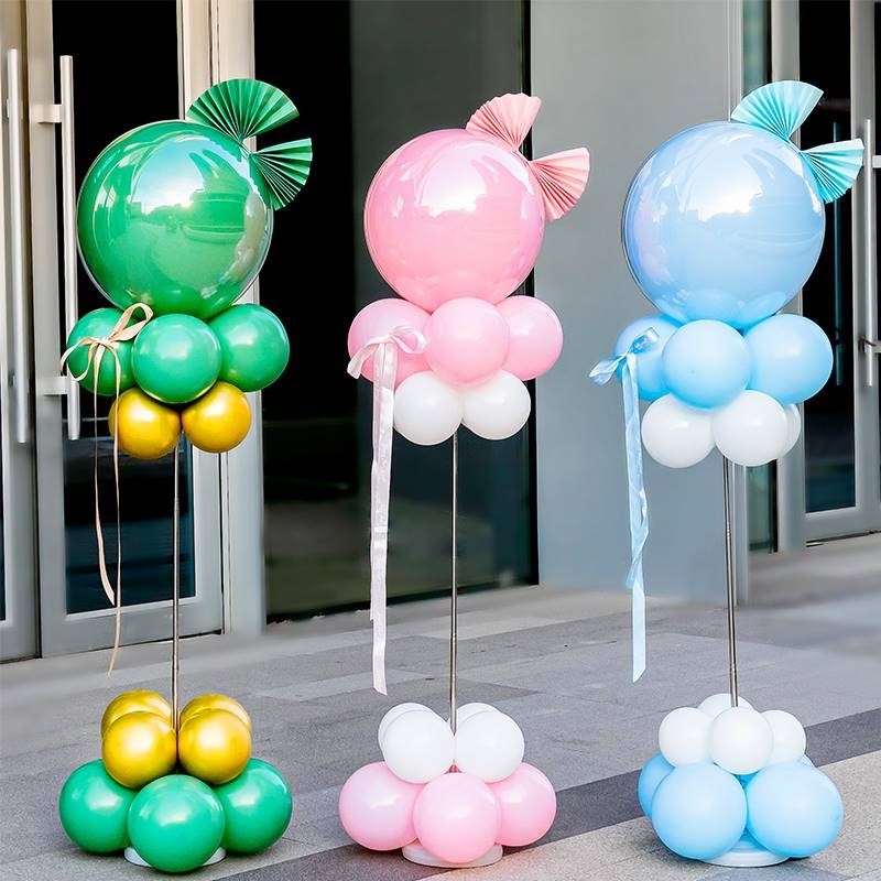 情人节立柱开业庆典新年气球装饰品场景布置桌飘红色婚礼地飘店庆