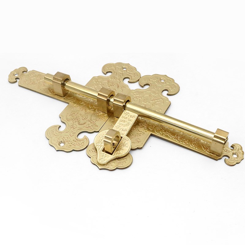 大门铜插销式门栓老式门锁复古花园木门仿古中式户外门窗插销锁