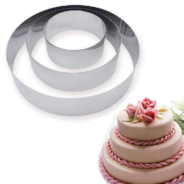 3Pcs/Set Metal Cookie Cutter Square Heart Round Shape Cake
