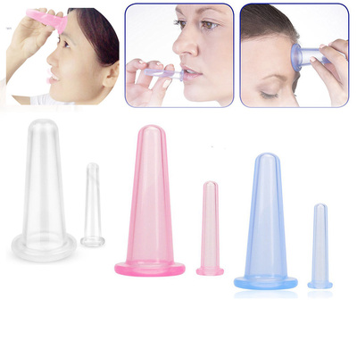 2pcs Silicone Vacuum Cupping Cans Face Massage Cup for Face