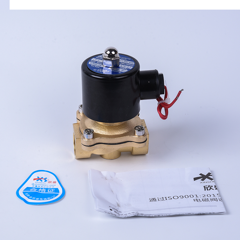 2W气动常闭电磁阀水阀DC24水管电子控制铜开关2分4分6分1寸AC220V