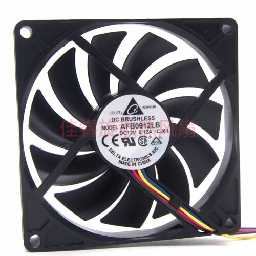 AFB0912LB DC12V 0.12A 台达 9015 9CM/厘米 超薄双滚珠静音风扇