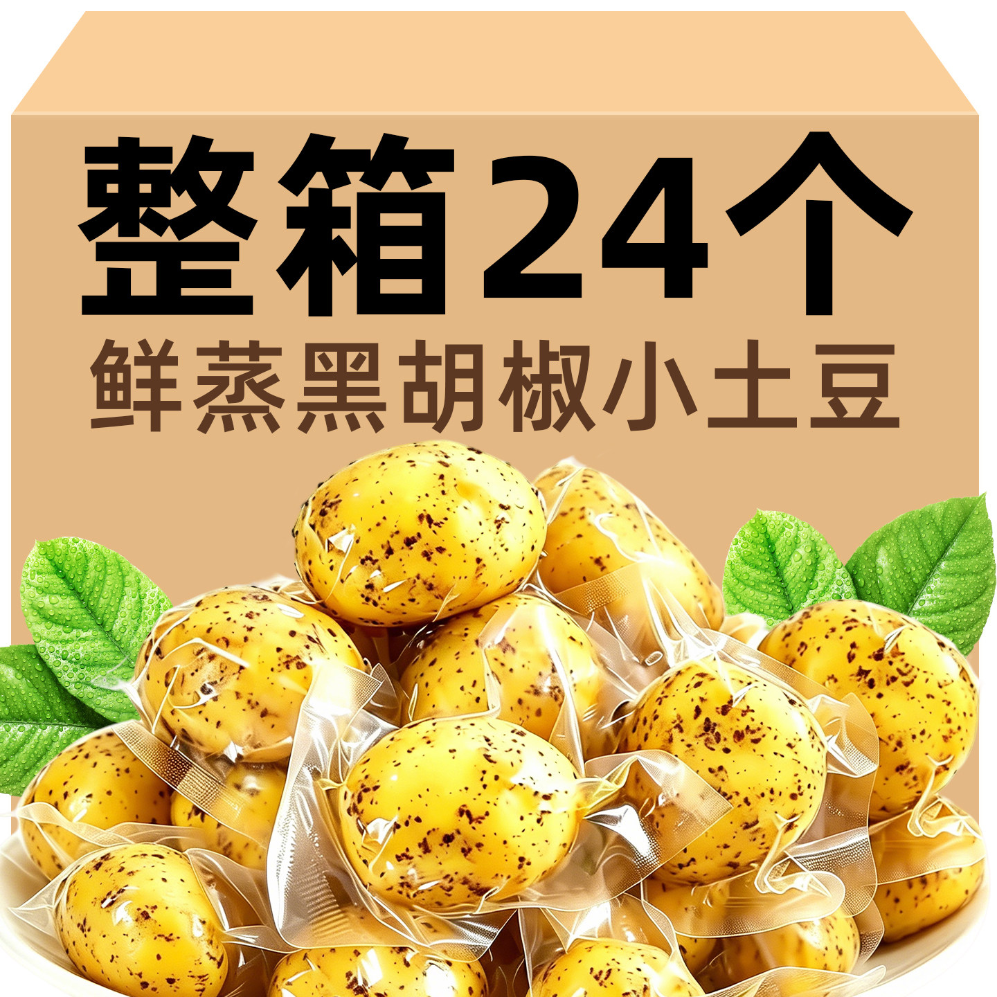 滇小嗨0脂鲜蒸黑胡椒小土豆即食粉糯马铃薯洋芋蔬菜零食健身代餐