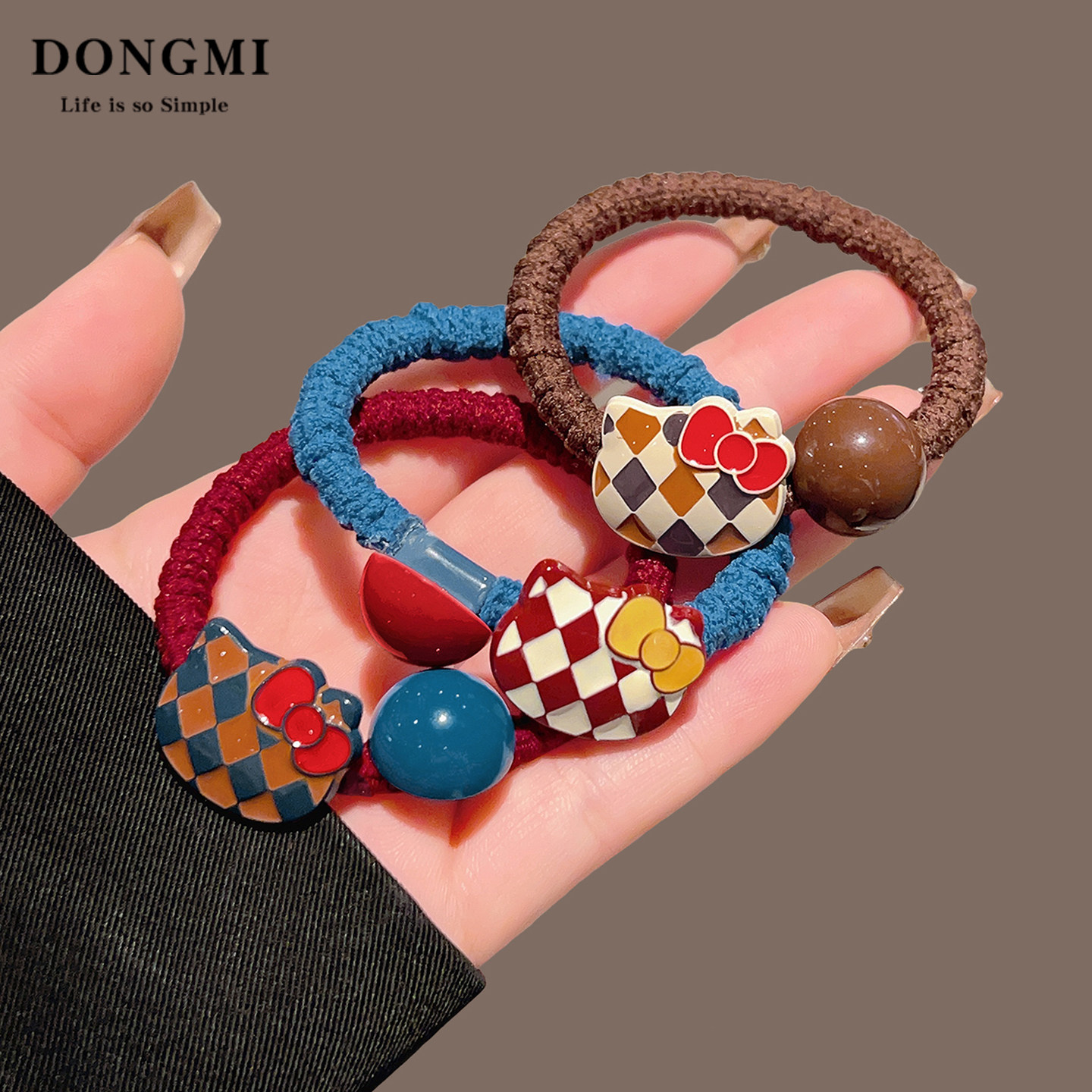 2026新款高端法式头绳领结猫头皮筋女扎头可爱发圈高弹力耐用发饰