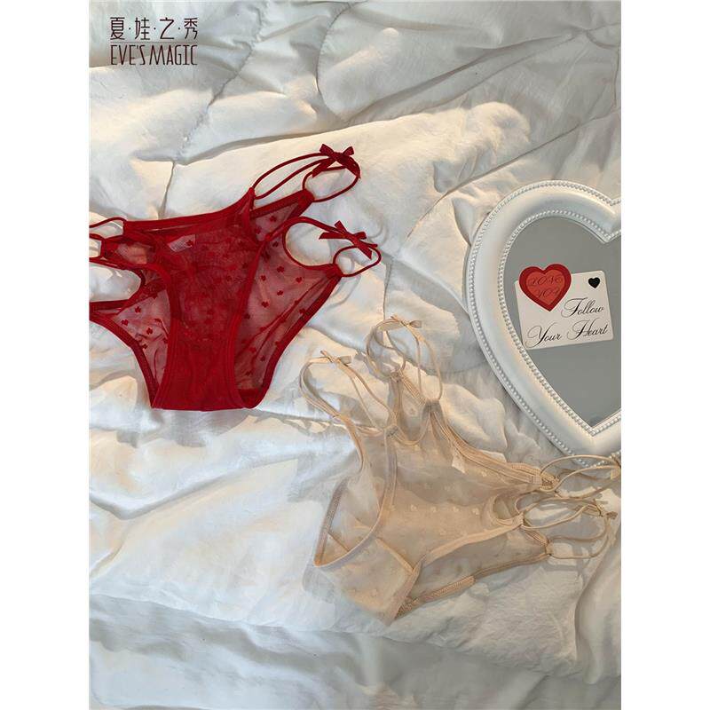 夏娃之秀法式性感蕾丝内裤女夏季薄款透气纯棉裆低腰无痕少女生三
