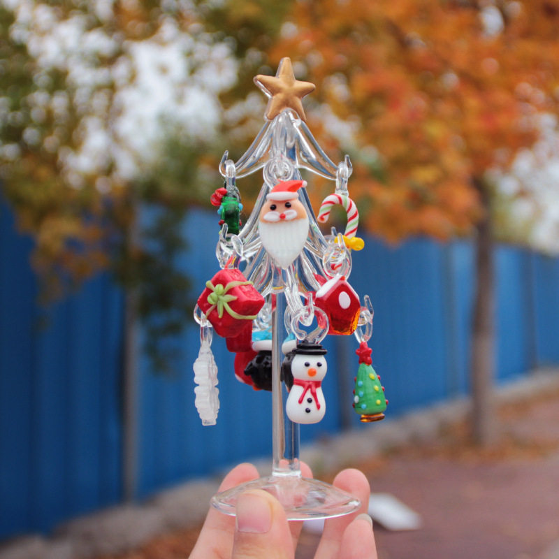 圣诞节礼物淄博琉璃圣诞树玻璃工艺品摆件装饰网红博山小红书爆款