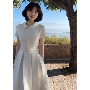 法式高级感polo领连衣裙子女夏季2026新款小个子气质绝美收腰长裙