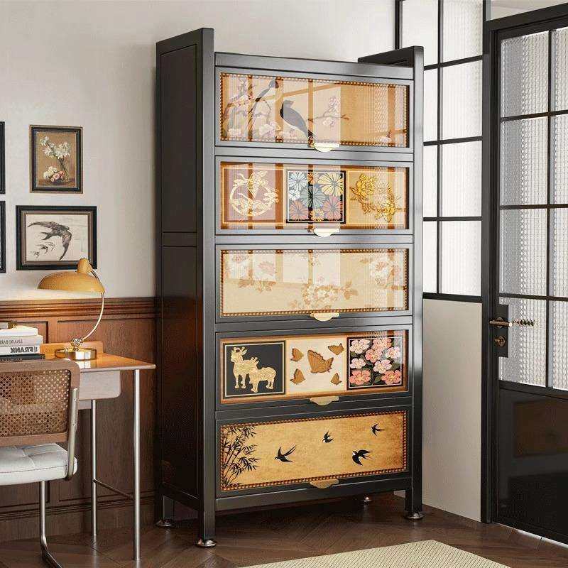 钢制书架中古风带门防尘家用书柜一体靠墙储物柜置物架儿童收纳柜,电子元器件市场,其它元器件,淘宝优惠券,粉丝福利购,淘宝优惠卷