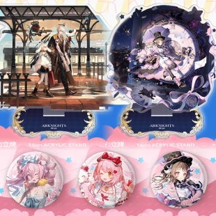 明日方舟×三丽鸥联动澄闪艾雅法拉老鲤徽章吧唧谷子立牌摆件礼物