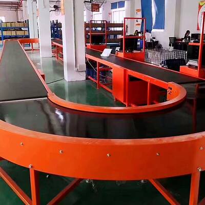 极速重型物流快递分拣机皮带输送带分拣线装车卸货环形转弯机流水