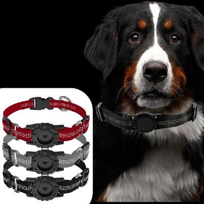 New Leather Pet Adjustable Collar For Location Tracker Dog C