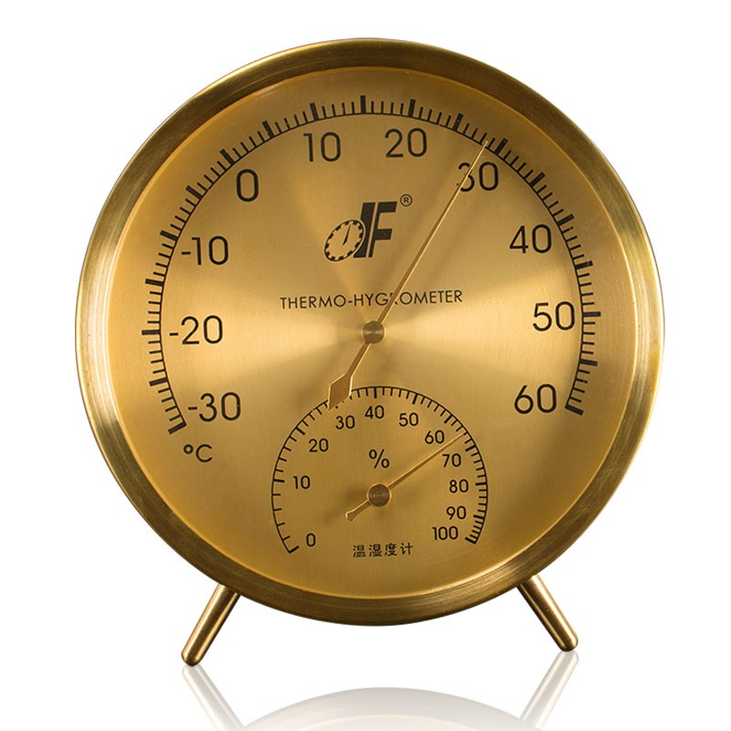 德福家用温度计室内干湿温度计高精度湿度计台式挂式大棚温湿度表