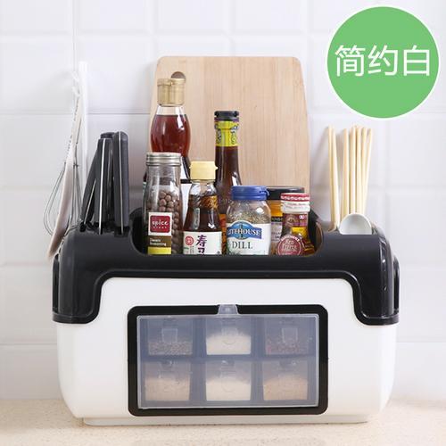 收纳调味品佐料油盐筷子刀具厨房家用置物架带盖多功能调料盒套装