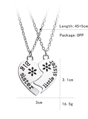 Two piece Necklace The Best Sister And Sister Pendant Neckl