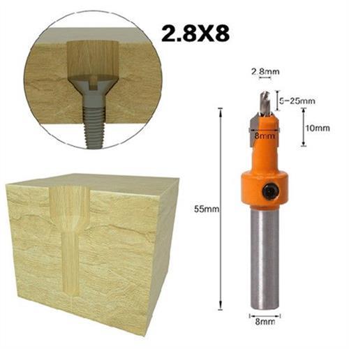1pcs 8mm Shank HSS Woodworking Countersink Router Bit Set