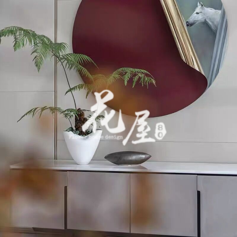 好货现代新中式仿真蕨草金毛猴蕨绿植盆景茶几玄关售楼部家居软装