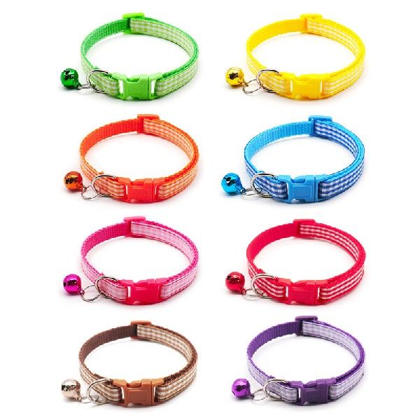 1PC Pet Cat Collar Safety Buckle Suitable Plaid Cat Collar