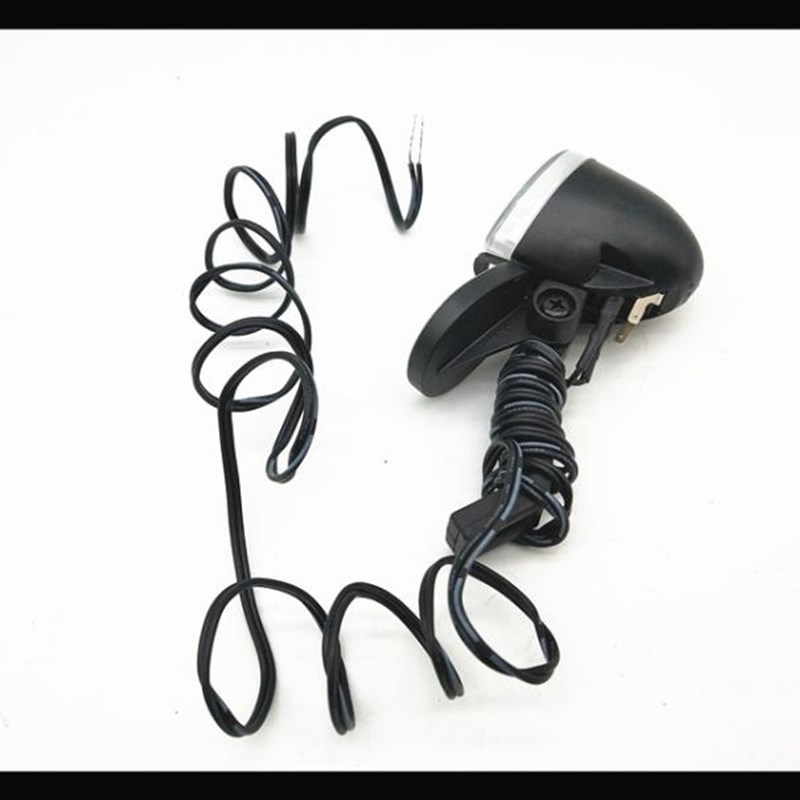 前灯头/自行车发电花鼓头灯 带开关电线折叠车登山车前灯带反光片