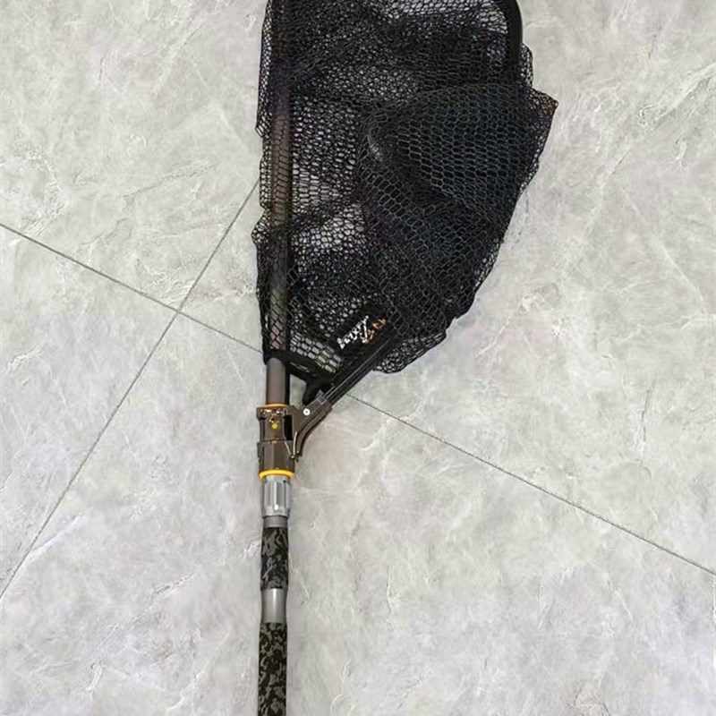 利兴折叠大物捞网 挂胶青鱼鲟鱼捞网 60厘米网头钓大鱼用巨物抄子