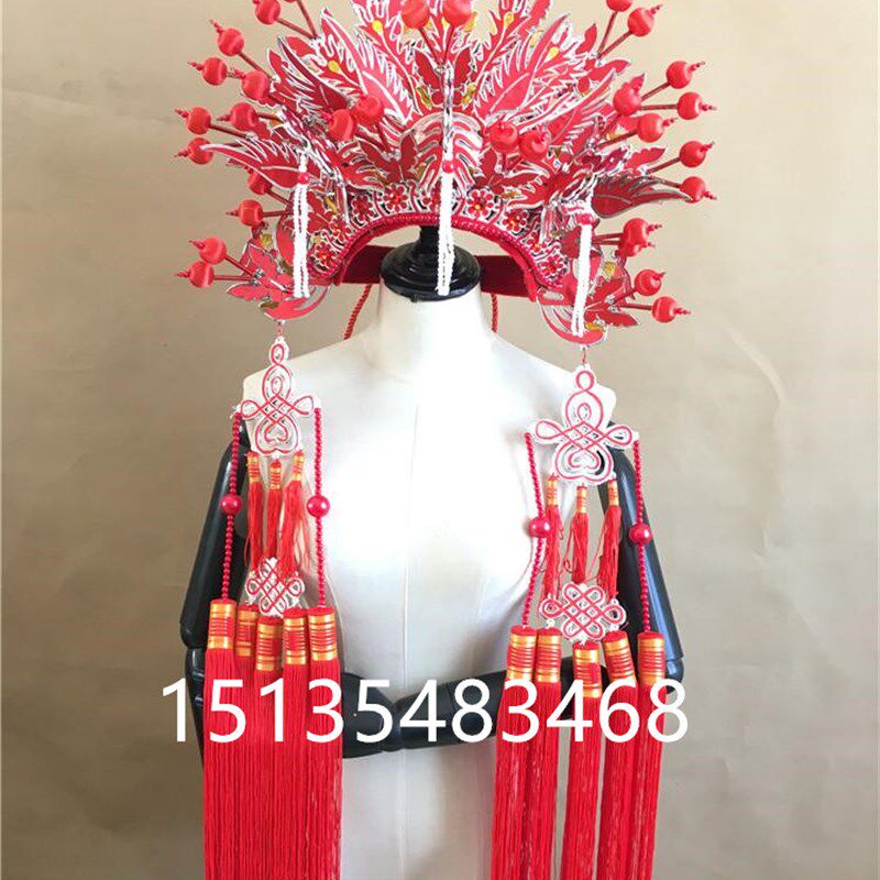 凤冠霞帔中式婚礼家纺收藏影楼新娘头饰蝴蝶冠三凤冠五凤王母娘娘