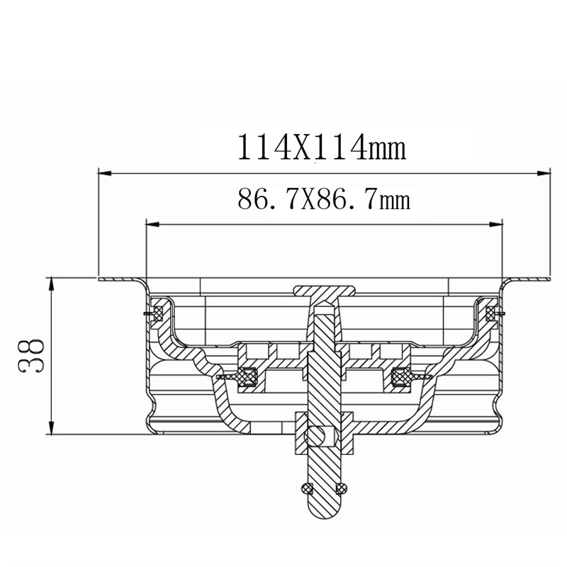 爱适易垃圾处理变径器下水器110mm方形水槽下水口变径器114mm通用