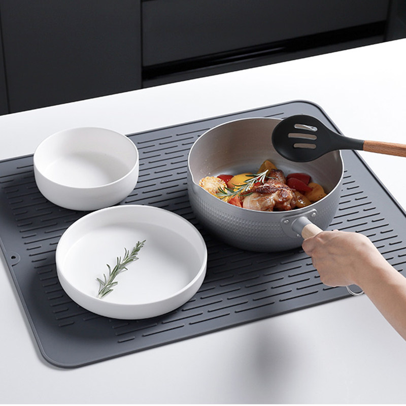 厨房加大号硅胶沥水隔热垫台面加厚防烫锅垫菜板固定防滑垫餐桌垫