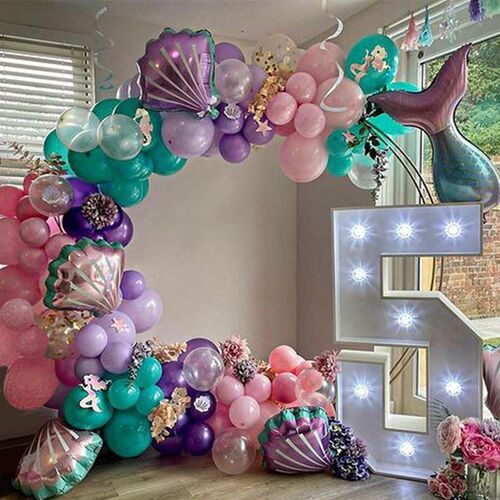 极速Mermaid theme birthday party decoration latex balloon sh