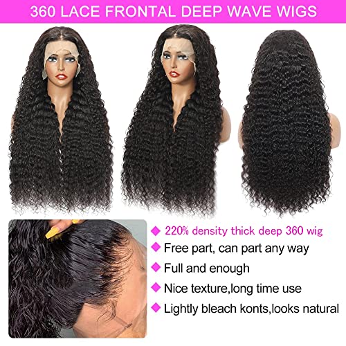 Healthair 360 Lace Front Wigs Human hair  Deep Wave Lace Fro