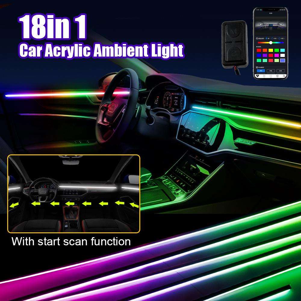 OKEEN汽车幻彩遥控装饰灯新款APP控制RGB音乐气氛灯LED车载氛围灯