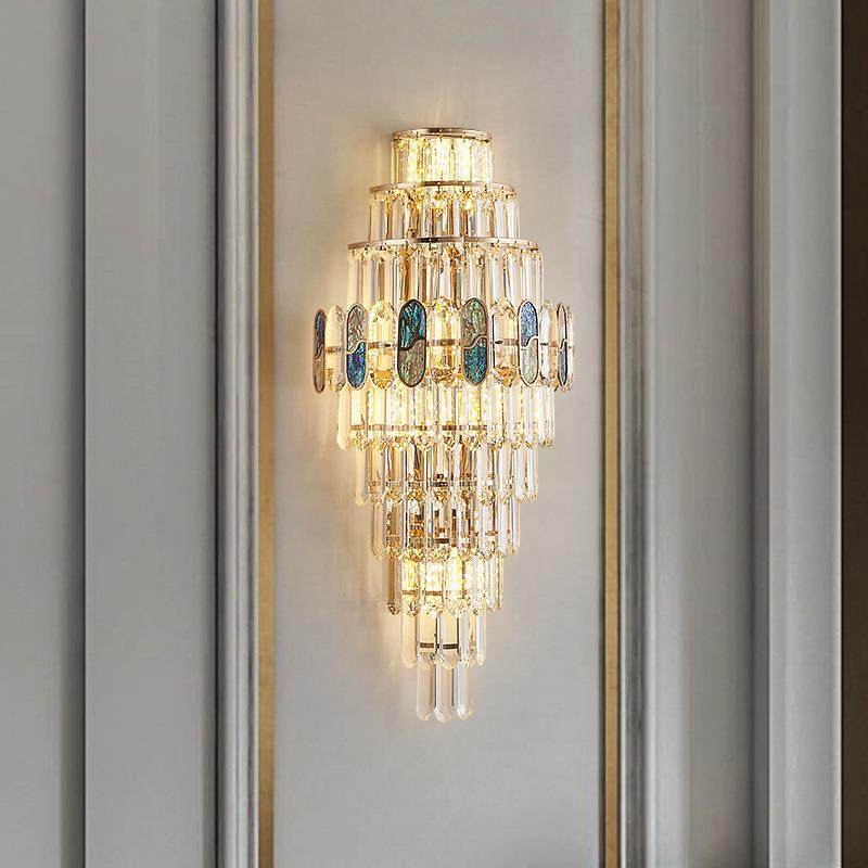 高档客厅水晶壁灯2025新款卧室床头装饰壁灯轻奢高级感过道壁灯