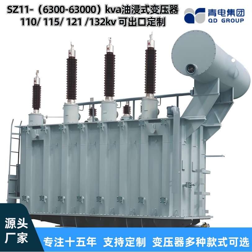 青电变压器厂  SZ20- 6300 25000 63000KVA/110kv油浸式主变压器