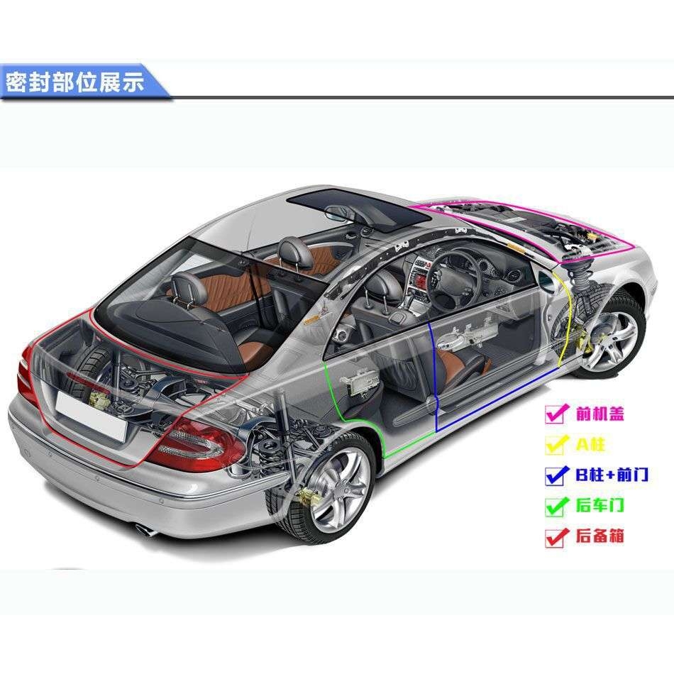 汽车密封条B型隔音条车门通用引擎盖胶条 后备箱全车防水防尘改装