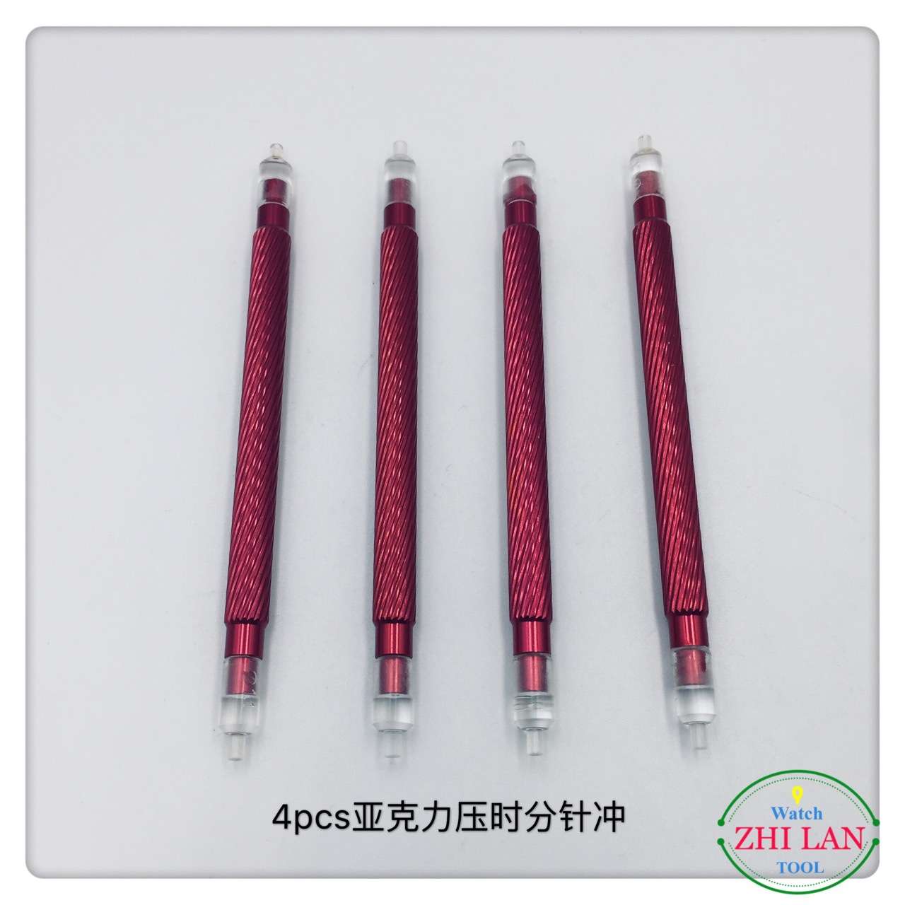 修表工具/4支装压克力压针捧/4PCS套装双头压时分针冲/压时分针冲