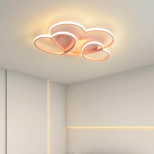 温馨主卧室灯现代简约创意心形婚房吸顶灯北欧少女孩儿童房间灯具