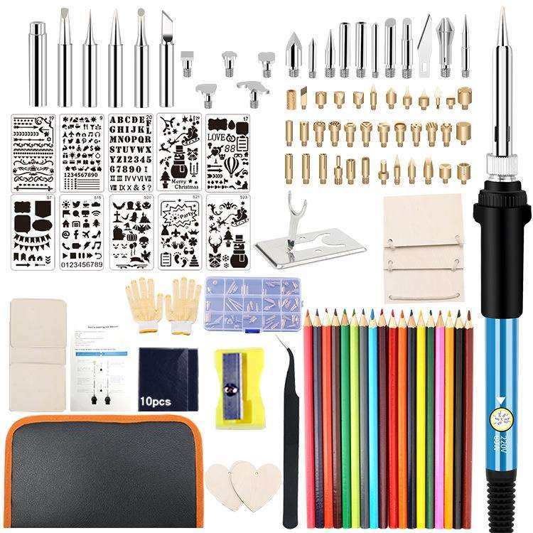 跨境可调温电烙铁套装112件套雕刻烙画焊接工具 烧烙画笔烙铁套装,农机/农具/农膜,播种栽苗器/地膜机,淘宝优惠券,粉丝福利购,淘宝优惠卷