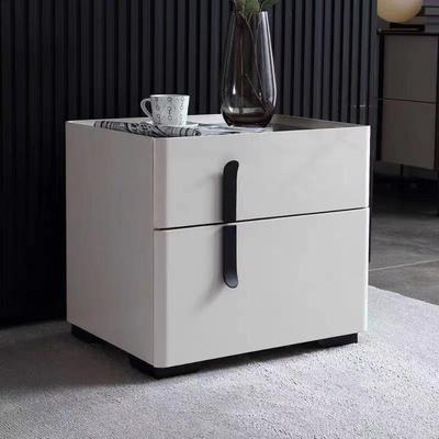 意式极简实木床头柜岩板现代简约烤漆床边柜简易卧室边柜收纳窄柜