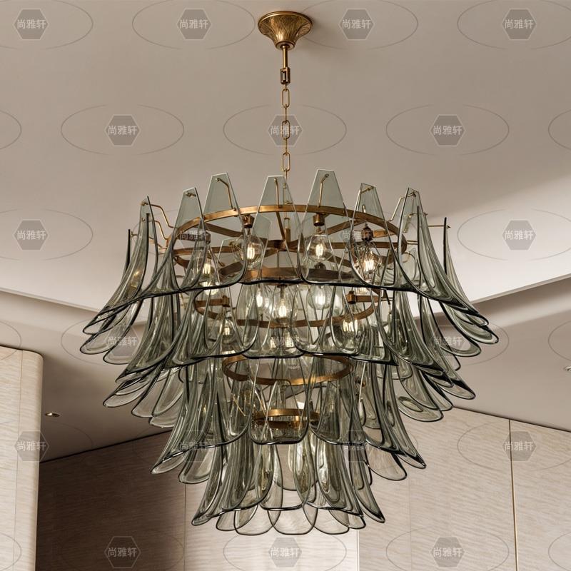 中山工厂工厂直销售楼部沙盘洽谈区前台别墅客厅亚克力吊灯酒店大